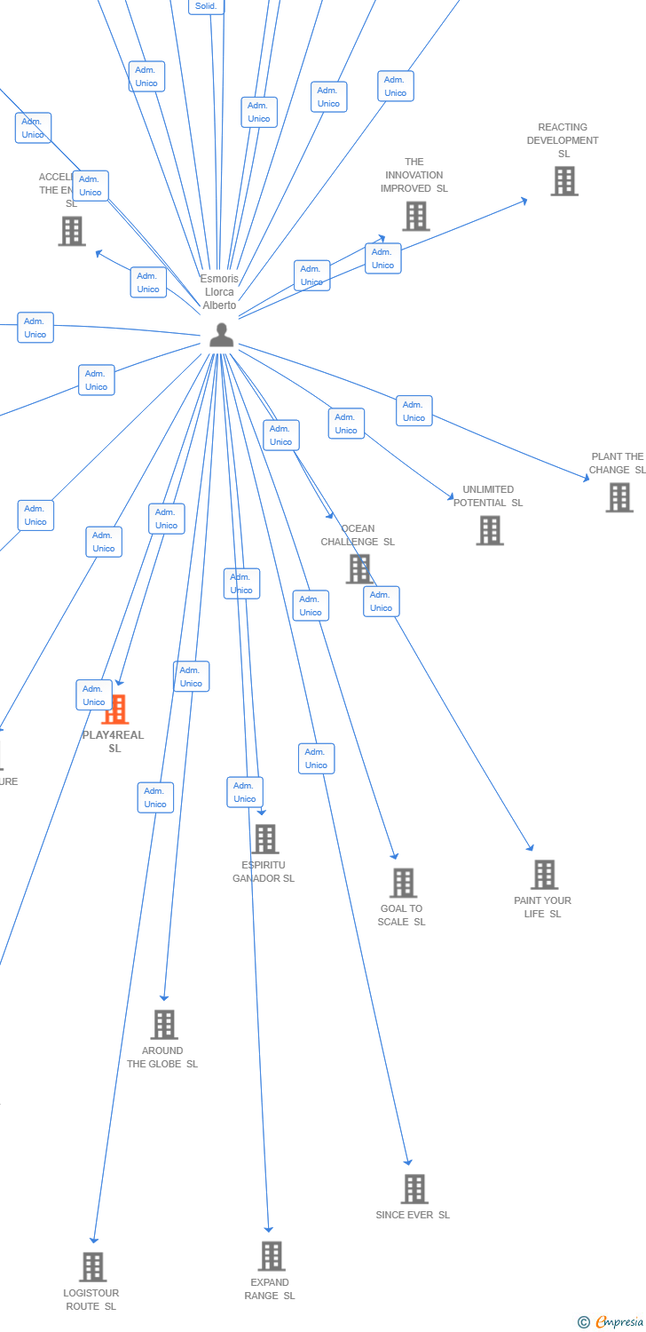 Vinculaciones societarias de PLAY4REAL SL