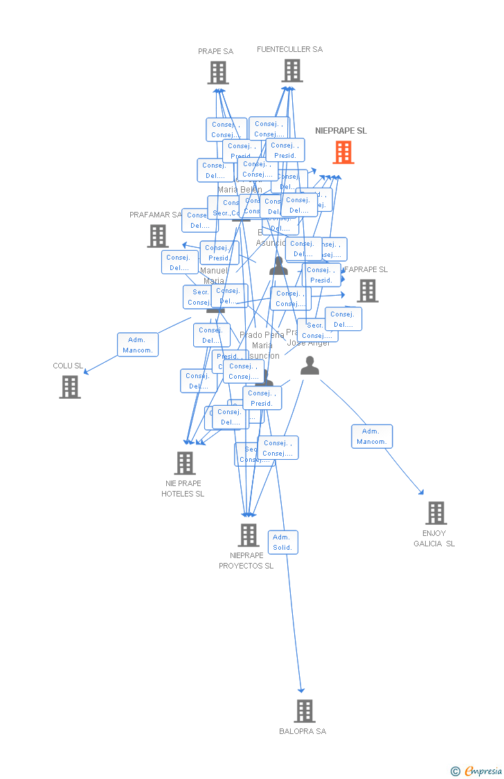 Vinculaciones societarias de NIEPRAPE SL