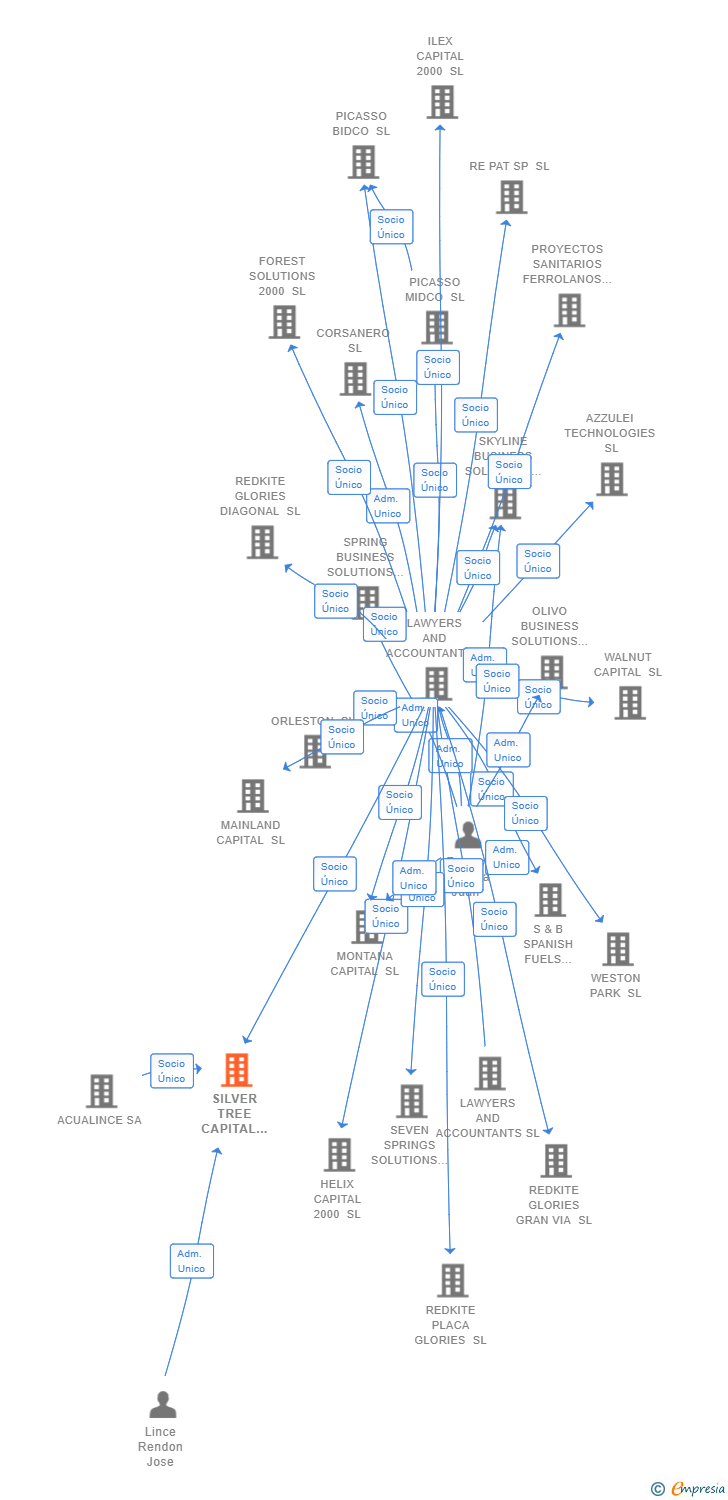 Vinculaciones societarias de SILVER TREE CAPITAL 2000 SL