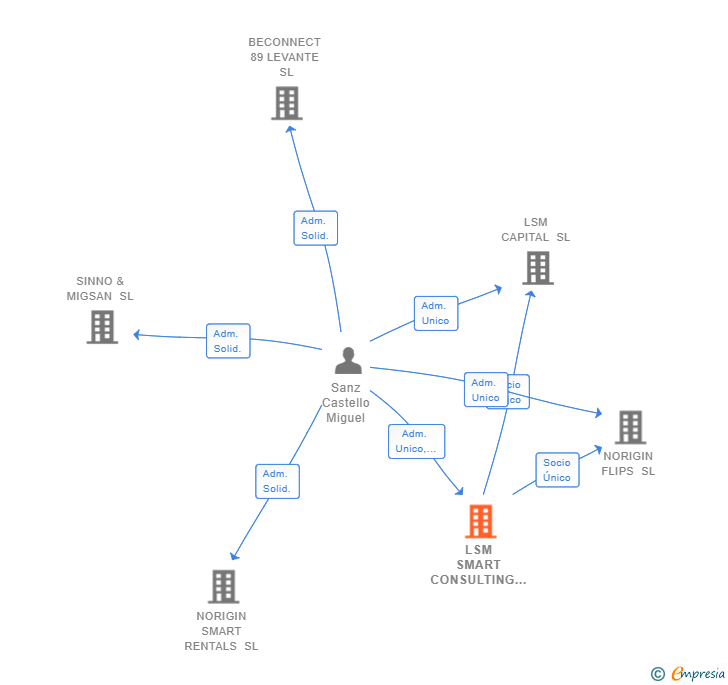 Vinculaciones societarias de LSM SMART CONSULTING SL