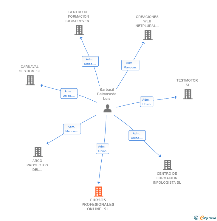 Vinculaciones societarias de CURSOS PROFESIONALES ONLINE SL