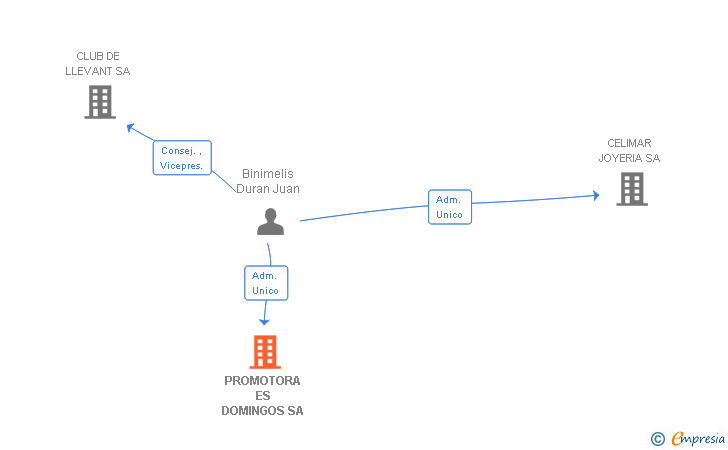 Vinculaciones societarias de PROMOTORA ES DOMINGOS SA