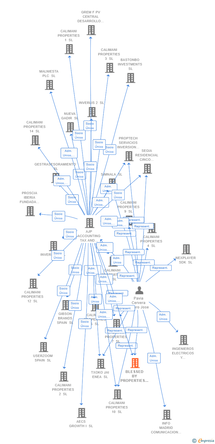 Vinculaciones societarias de BLESSED BY PROPERTIES 5 SL