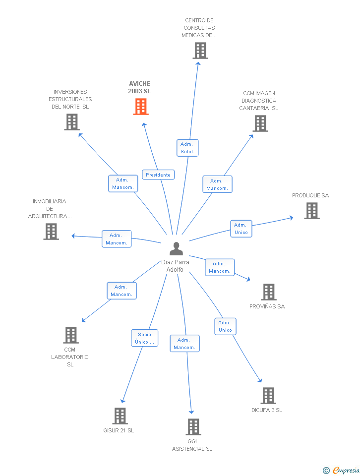 Vinculaciones societarias de AVICHE 2003 SL