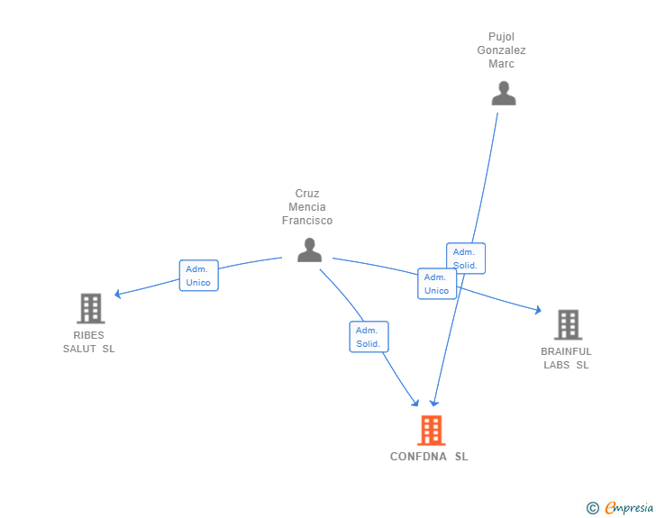 Vinculaciones societarias de CONFDNA SL