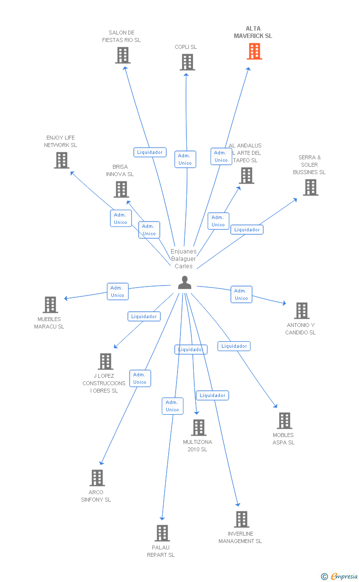 Vinculaciones societarias de ALTA MAVERICK SL