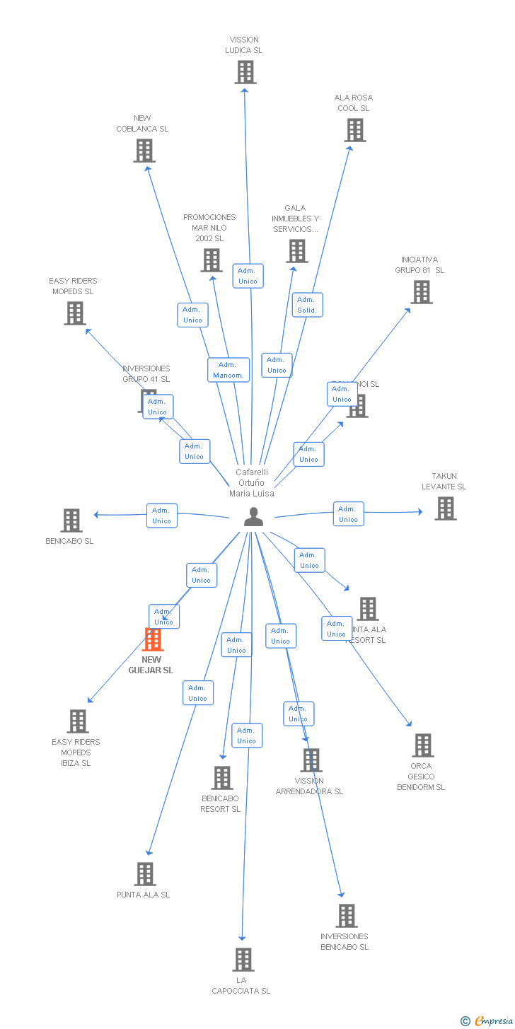 Vinculaciones societarias de NEW GUEJAR SL