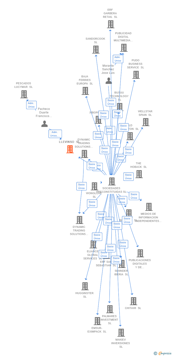 Vinculaciones societarias de LLEVINSO SL