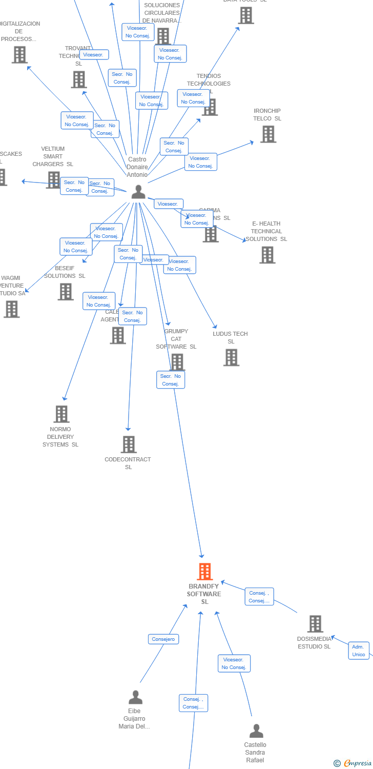 Vinculaciones societarias de BRANDFY SOFTWARE SL