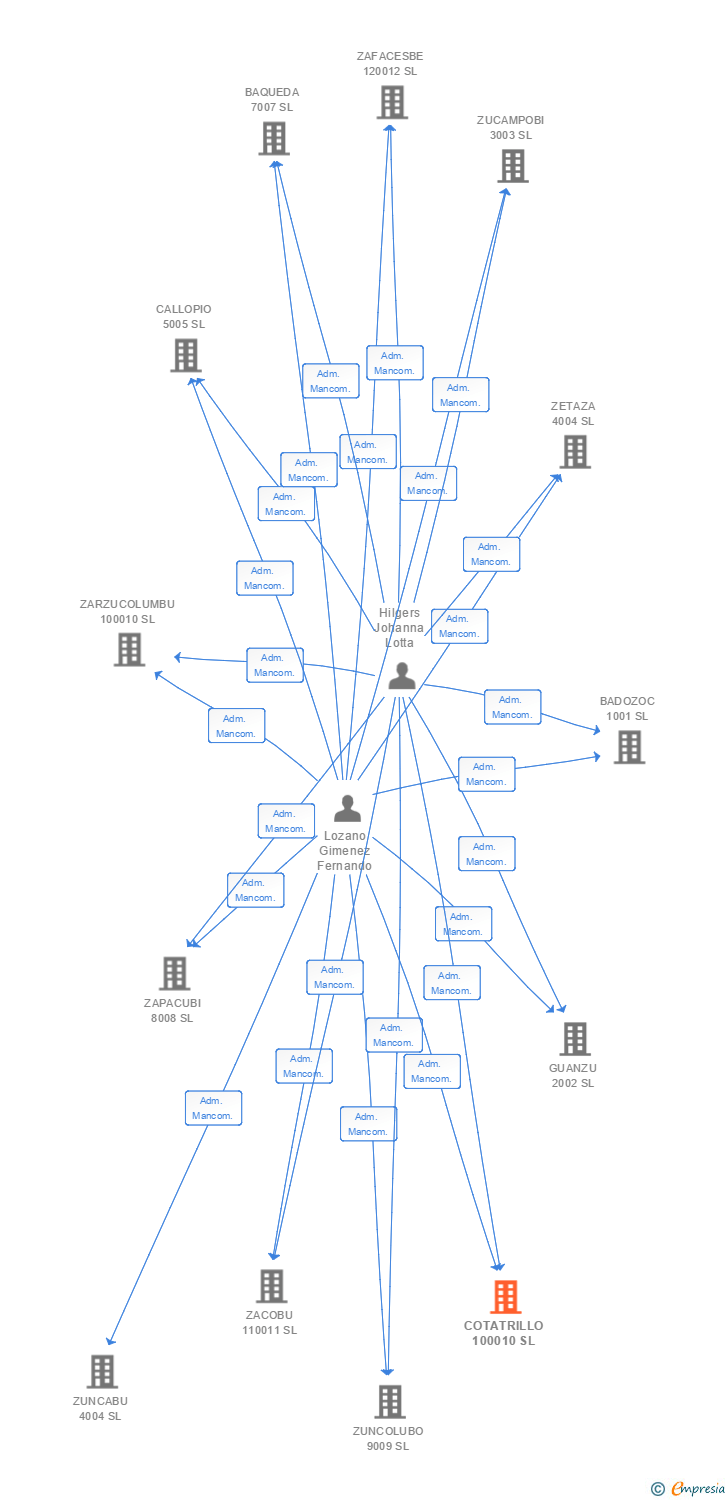 Vinculaciones societarias de COTATRILLO 100010 SL
