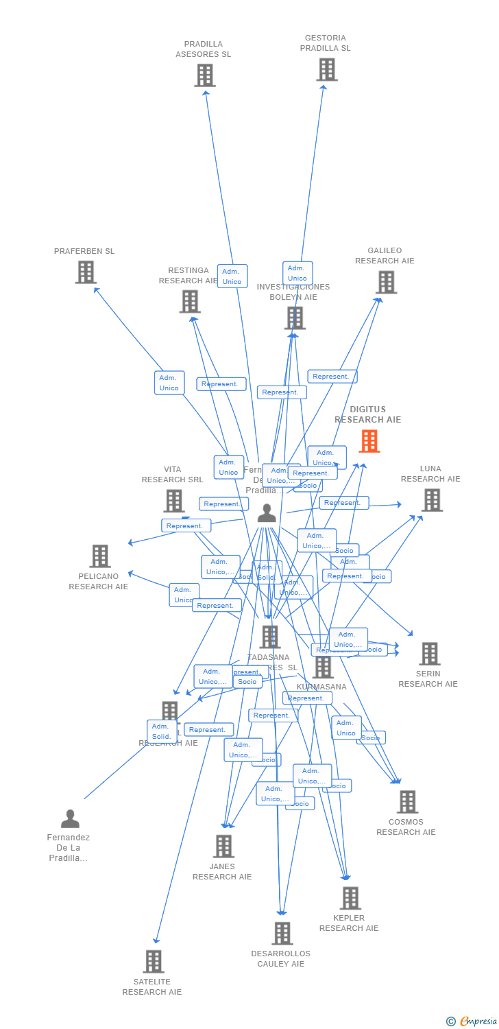 Vinculaciones societarias de DIGITUS RESEARCH AIE