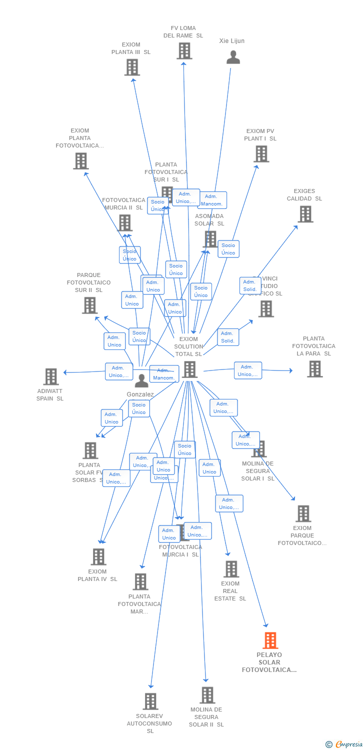 Vinculaciones societarias de PELAYO SOLAR FOTOVOLTAICA SL