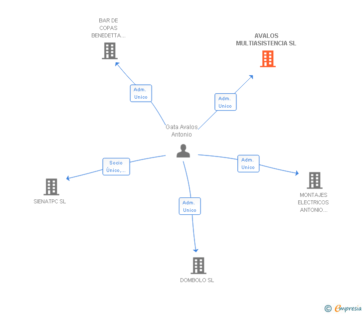 Vinculaciones societarias de AVALOS MULTIASISTENCIA SL