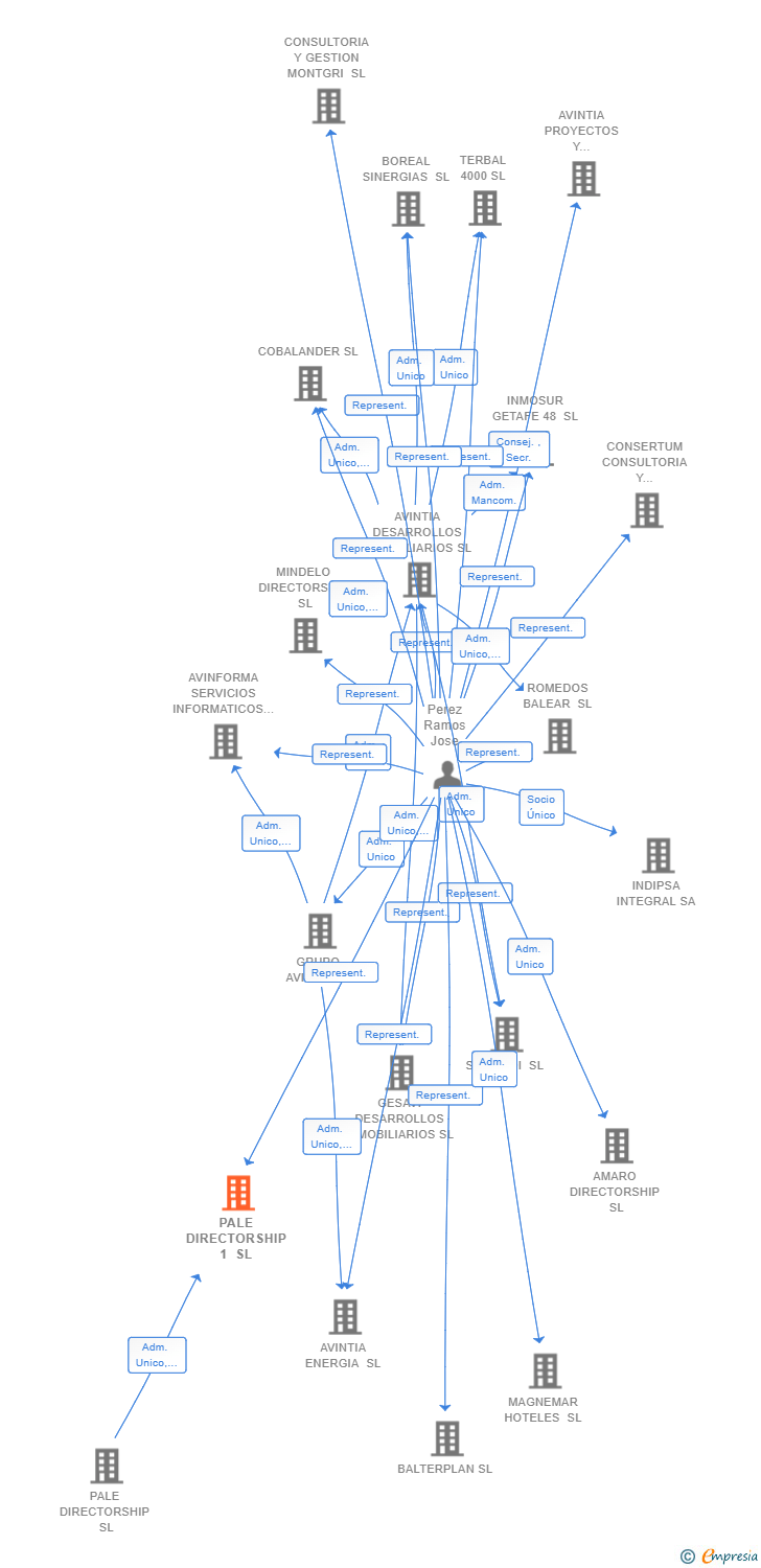 Vinculaciones societarias de PALE DIRECTORSHIP 1 SL