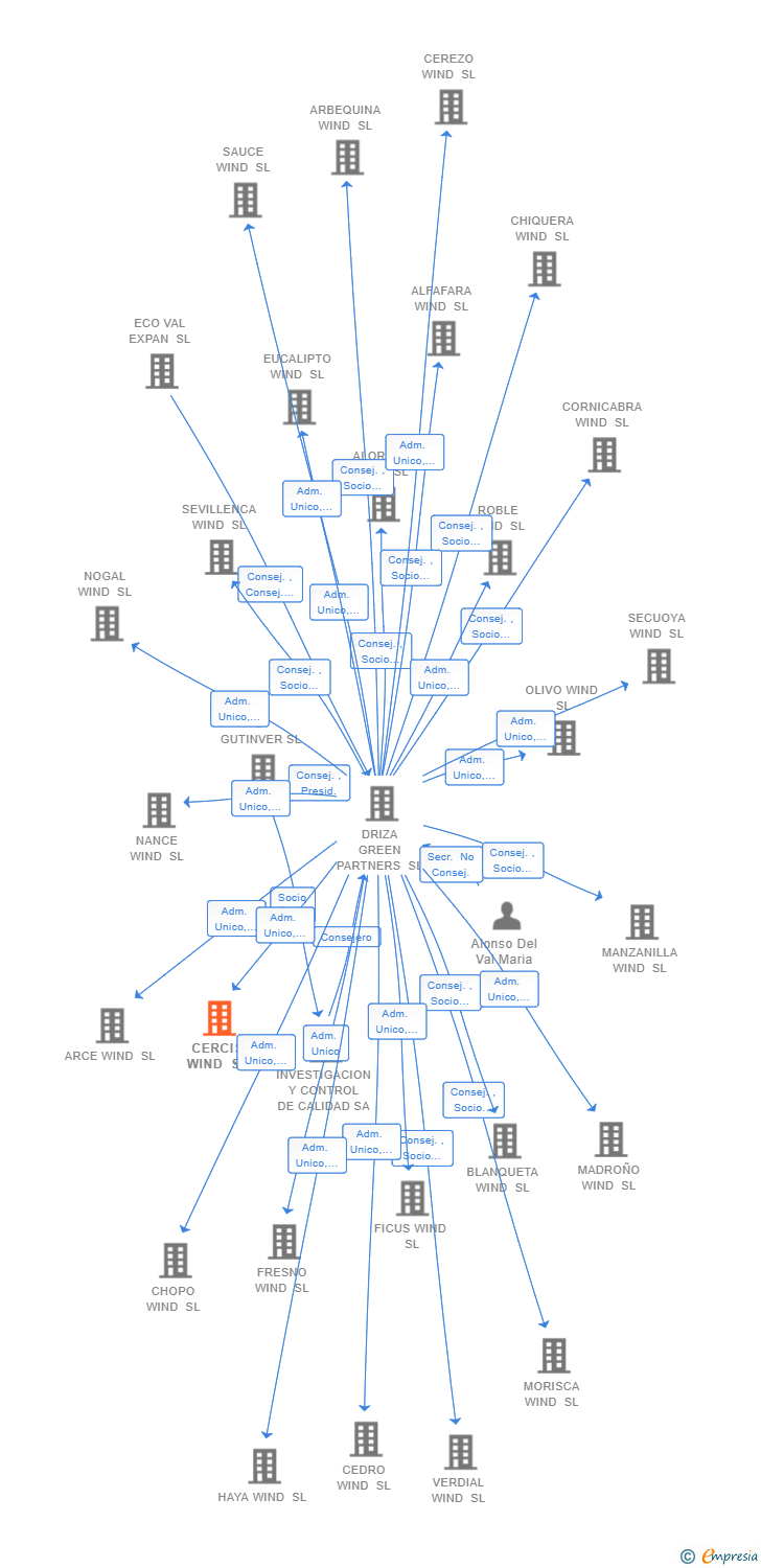 Vinculaciones societarias de CERCIS WIND SL