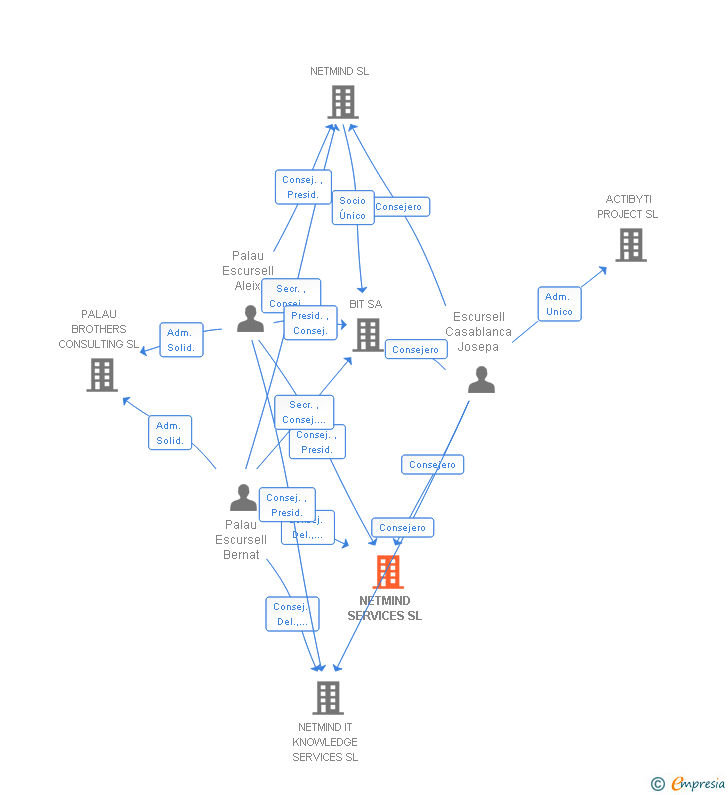 Vinculaciones societarias de PALAU BROTHERS INVESTMENTS SL