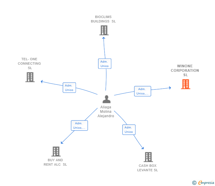 Vinculaciones societarias de WINONE CORPORATION SL