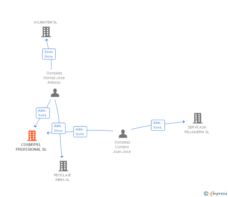 Vinculaciones societarias de COSMYPEL PROFESIONAL SL