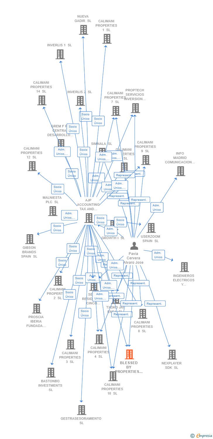 Vinculaciones societarias de BLESSED BY PROPERTIES 4 SL