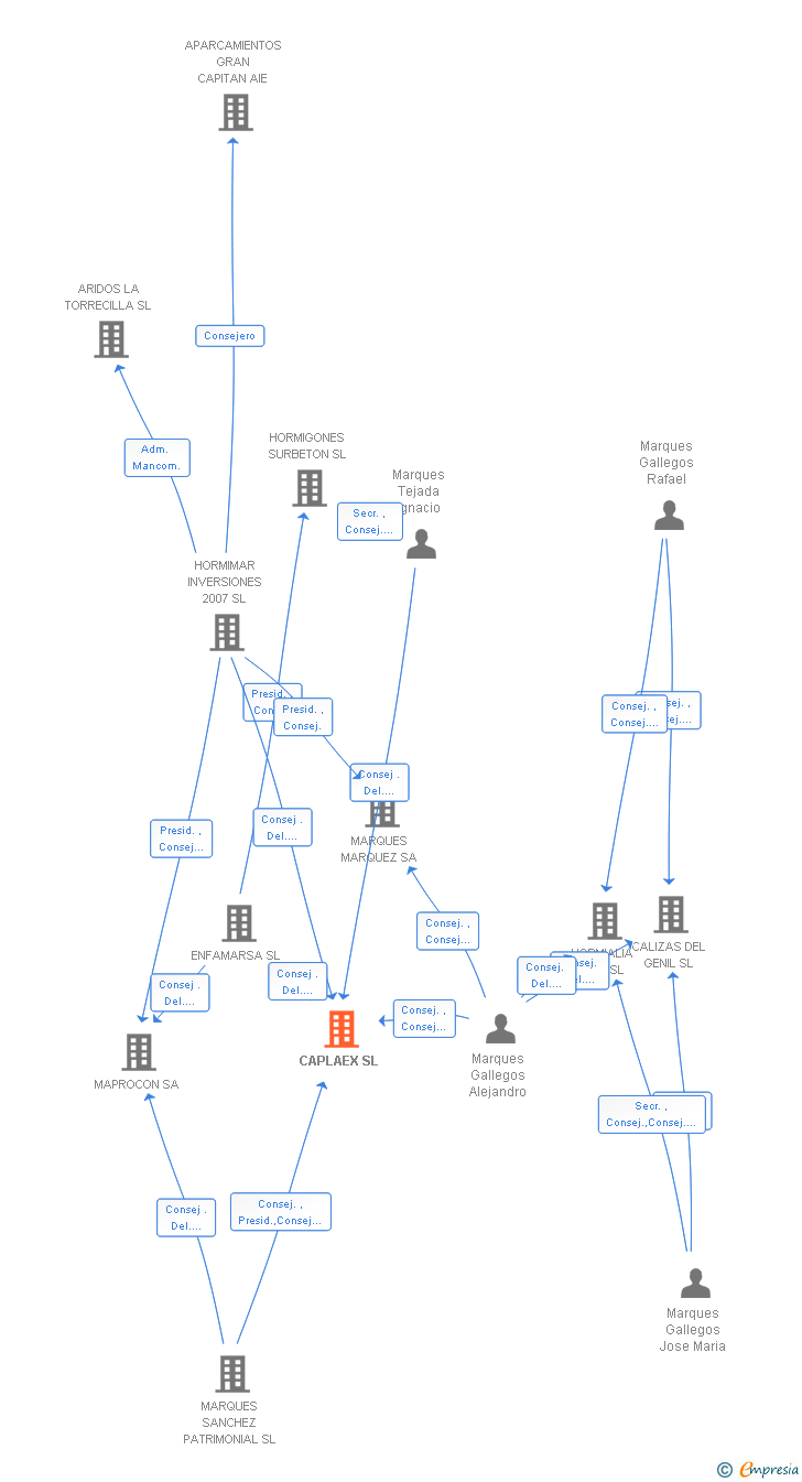 Vinculaciones societarias de CAPLAEX SL