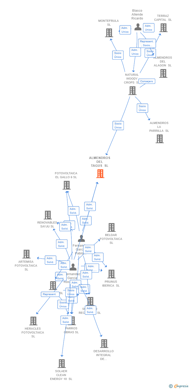 Vinculaciones societarias de ALMENDROS DEL TAGUS SL