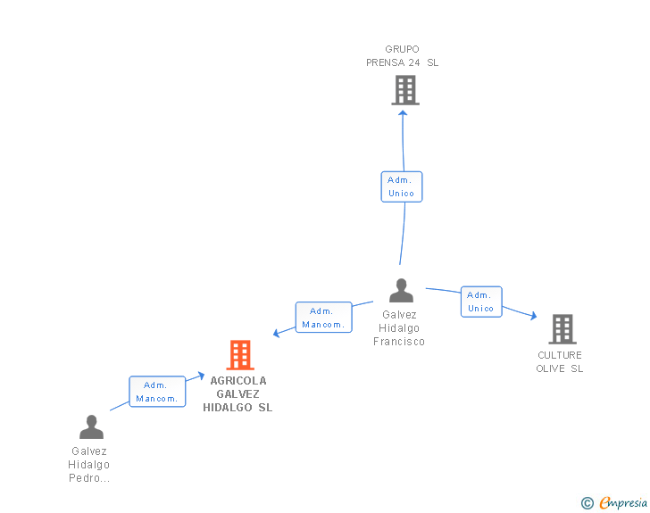 Vinculaciones societarias de AGRICOLA GALVEZ HIDALGO SL
