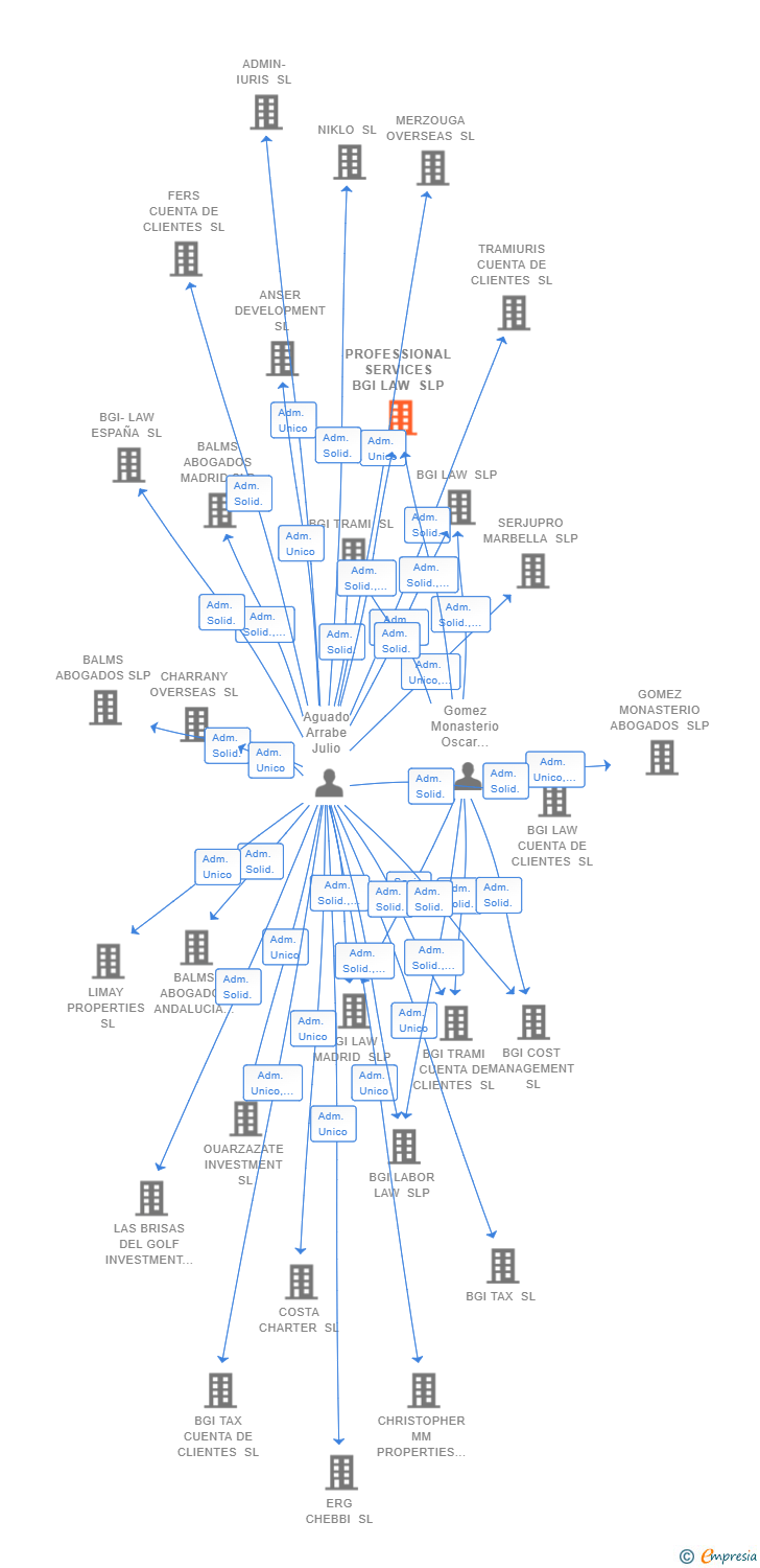 Vinculaciones societarias de PROFESSIONAL SERVICES BGI LAW SLP