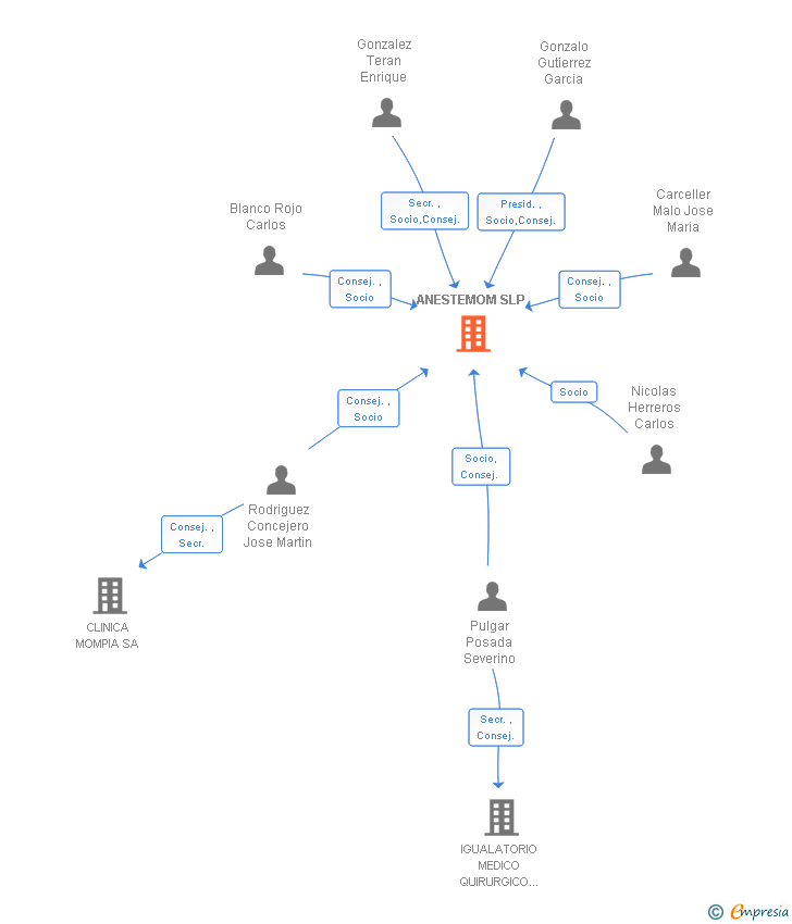 Vinculaciones societarias de ANESTEMOM SLP