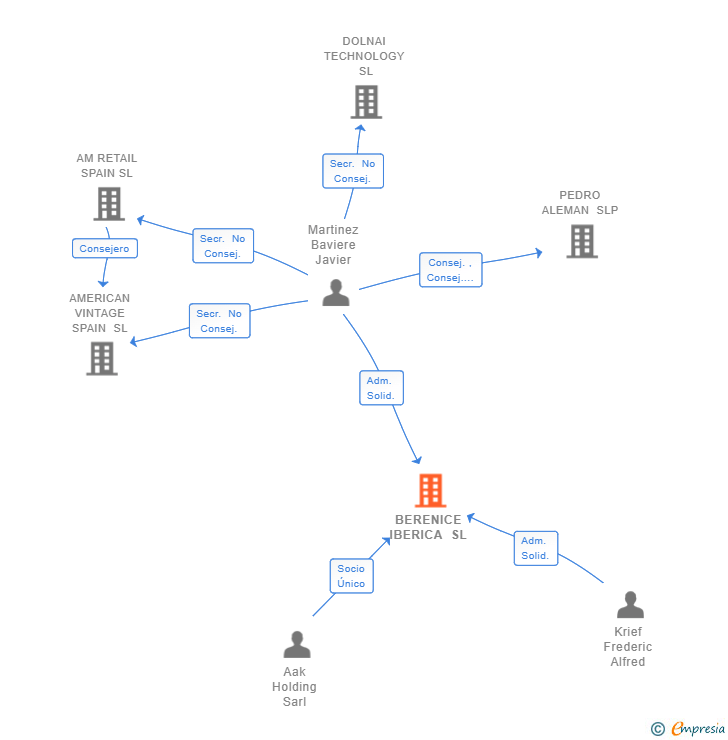 Vinculaciones societarias de BERENICE IBERICA SL
