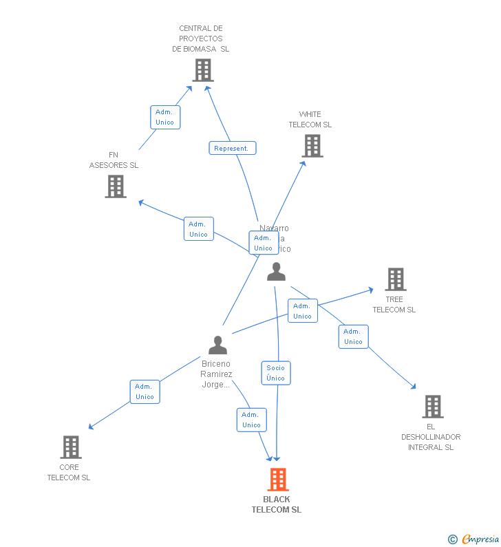 Vinculaciones societarias de BLACK TELECOM SL