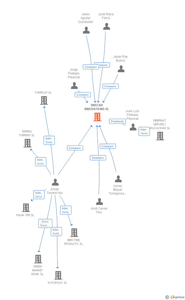 Vinculaciones societarias de BNSTAR INNOVATIONS SL (EXTINGUIDA)