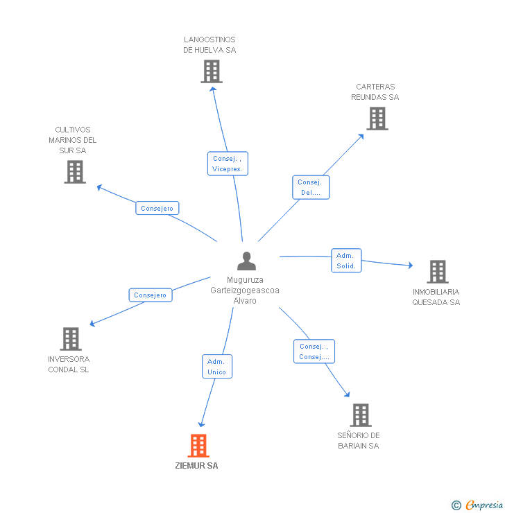 Vinculaciones societarias de ZIEMUR SA