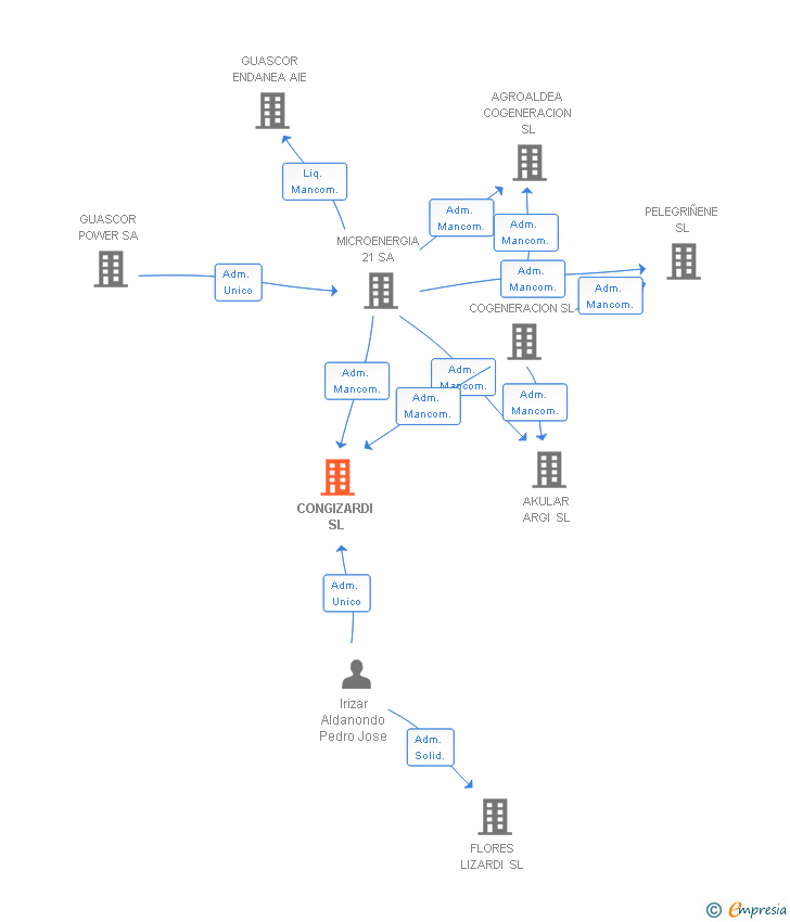 Vinculaciones societarias de CONGIZARDI SL