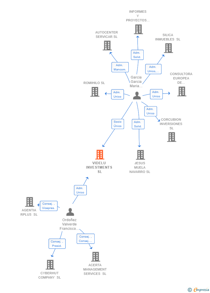 Vinculaciones societarias de VIDELU INVESTMENTS SL
