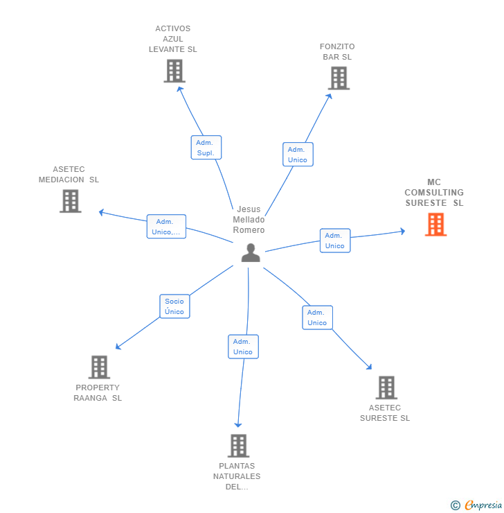 Vinculaciones societarias de MC COMSULTING SURESTE SL