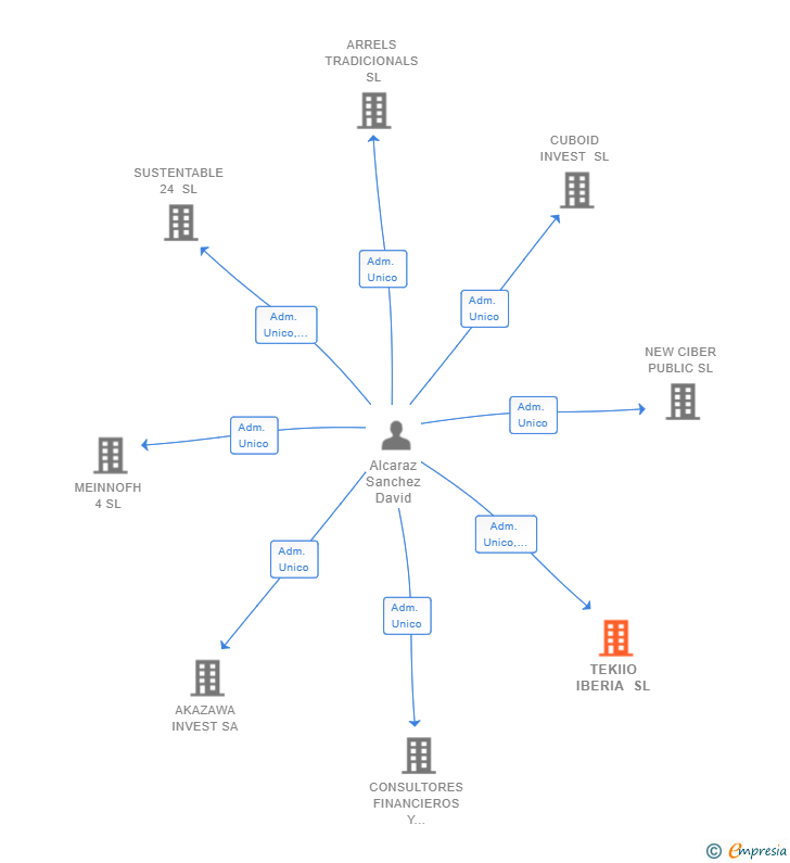 Vinculaciones societarias de TEKIIO IBERIA SL