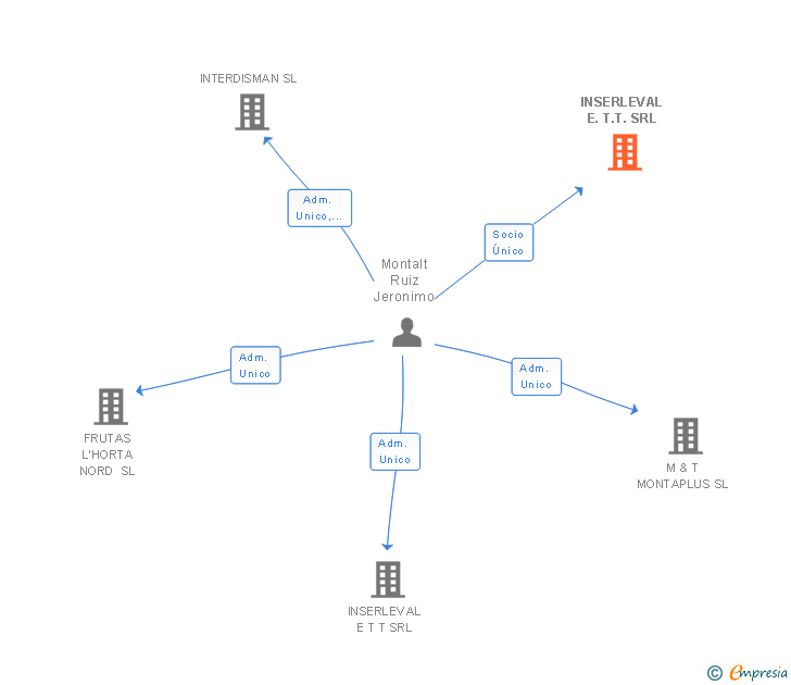 Vinculaciones societarias de INSERLEVAL E.T.T. SRL