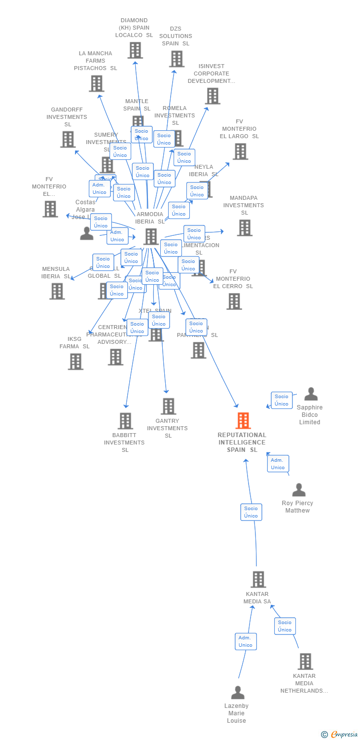 Vinculaciones societarias de REPUTATIONAL INTELLIGENCE SPAIN SL