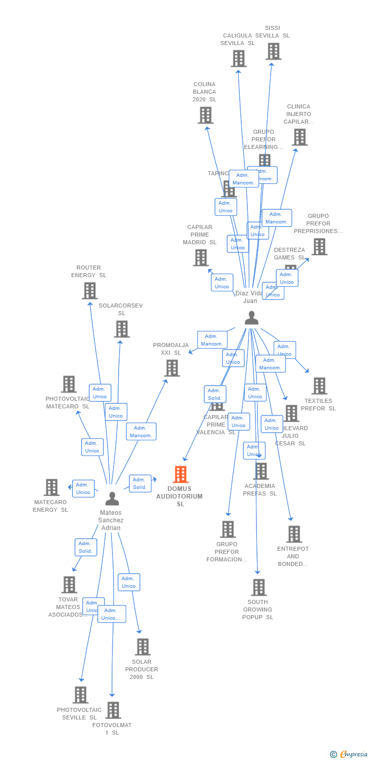 Vinculaciones societarias de DOMUS AUDIOTORIUM SL