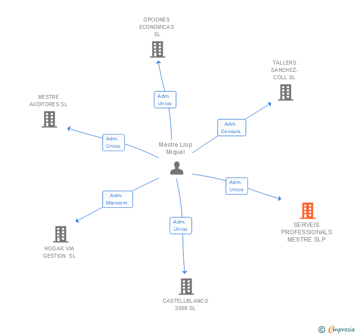 Vinculaciones societarias de SERVEIS PROFESSIONALS MESTRE SLP