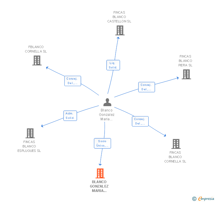 Vinculaciones societarias de BLANCO GONZALEZ MARIA MERCEDES 002537356G SLNE