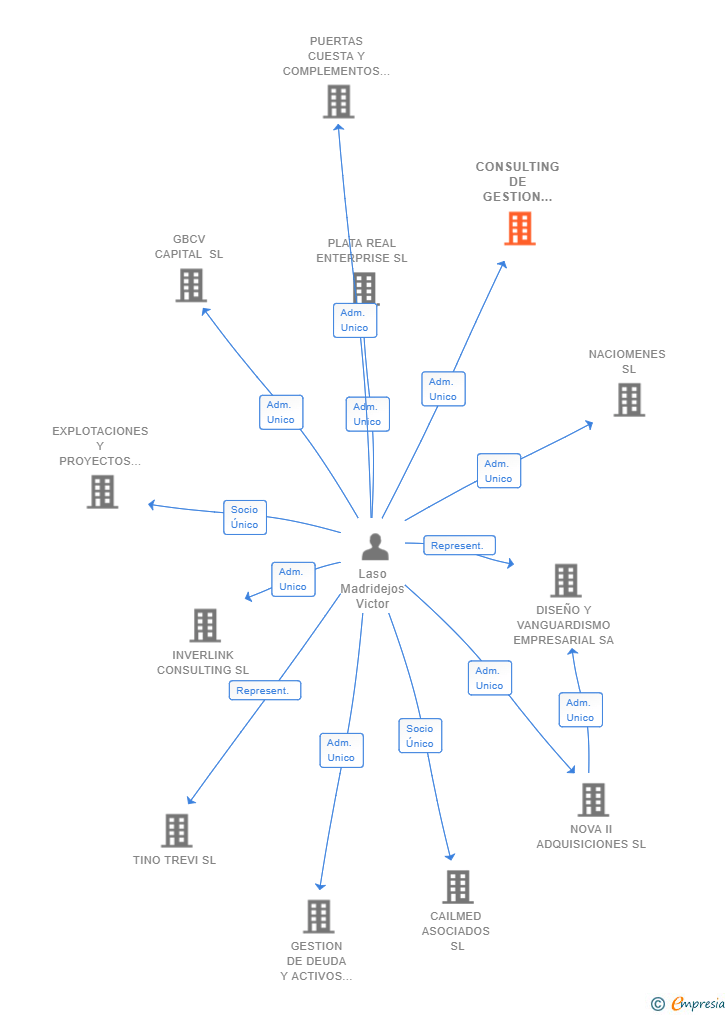 Vinculaciones societarias de CONSULTING DE GESTION INTEGRAL IBERIA SL