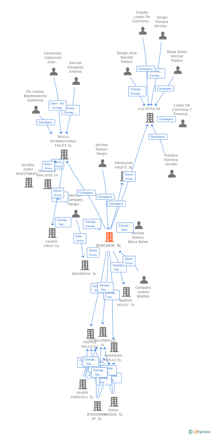 Vinculaciones societarias de VERCHITA SL