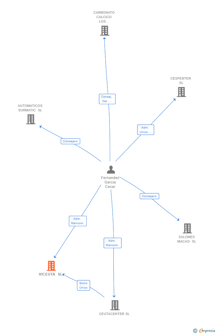 Vinculaciones societarias de VICEUTA SL