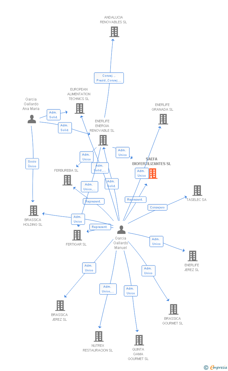 Vinculaciones societarias de SAEFA BIOFERTILIZANTES SL