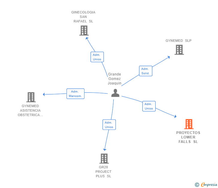 Vinculaciones societarias de PROYECTOS LOWER FALLS SL