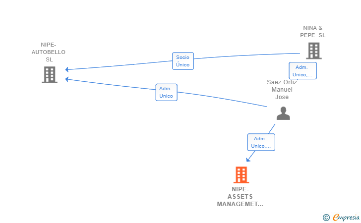 Vinculaciones societarias de NIPE-ASSETS MANAGEMET SL