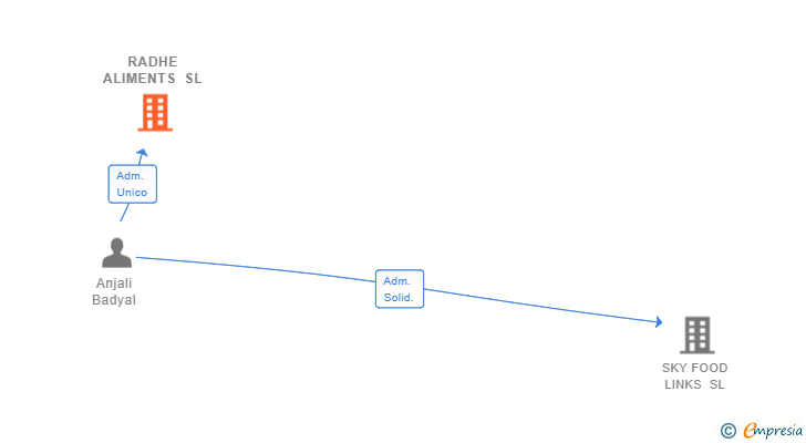 Vinculaciones societarias de RADHE ALIMENTS SL