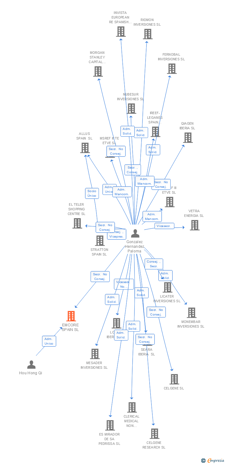 Vinculaciones societarias de EMCORE SPAIN SL