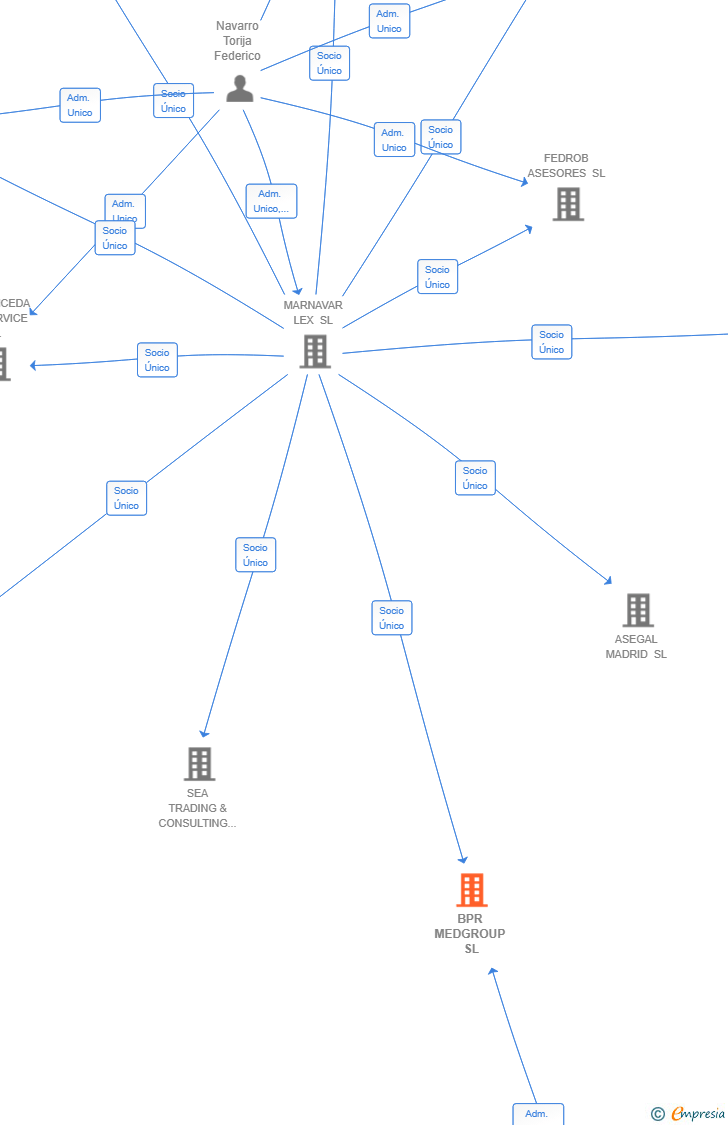 Vinculaciones societarias de BPR MEDGROUP SL